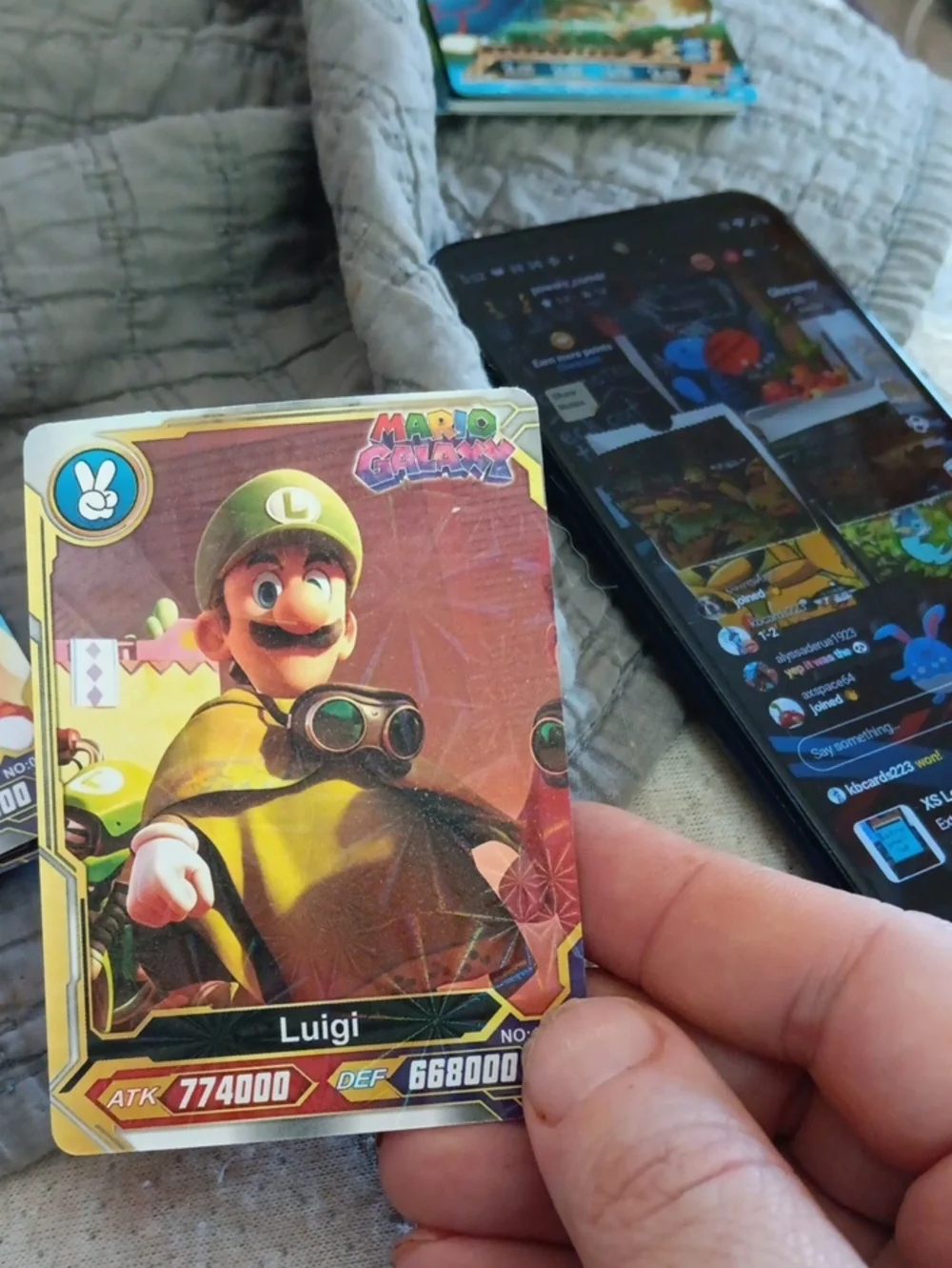 Nintendo Luigi trading card - green and gold artwork